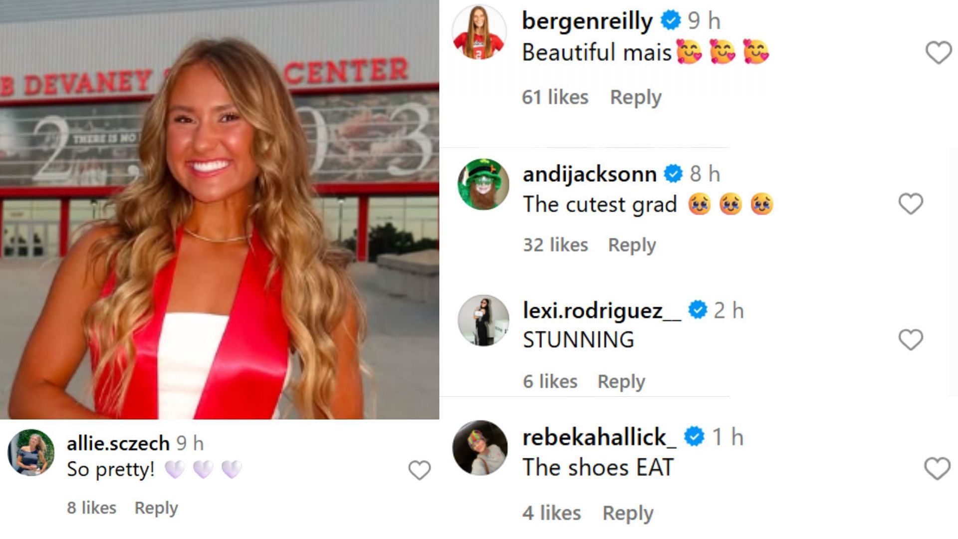 Screenshot of Instagram post's comments (image via IG/@maisie boesiger)